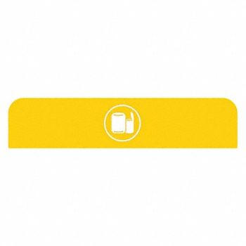 RUBBERMAID COMMERCIAL PRODUCTS Recycle Label 8-1/2 H 1-25/32 W Ylw, 48RA64