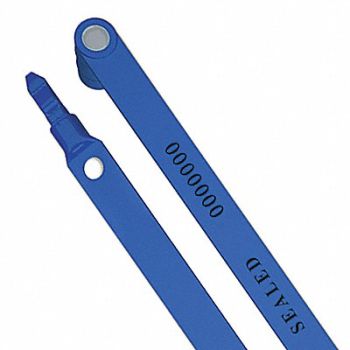 UNIVERSEAL Lock Seal 7-29/32 in L Blue Plastic PK50, 48RA86