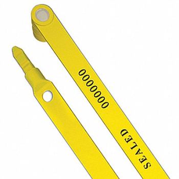 UNIVERSEAL Strap Seals Yellow Plastic PK50, 48RA88