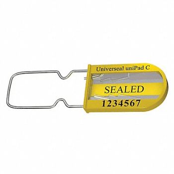 UNIVERSEAL Padlock Seals Yellow Acrylic PK50, 48RC01
