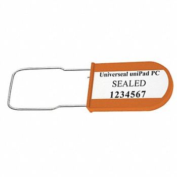 UNIVERSEAL Padlock Seals Orange Acrylic PK50, 48RC02