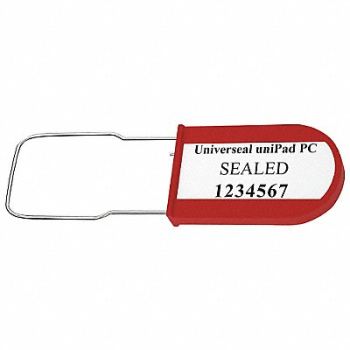 UNIVERSEAL Padlock Seals Red Acrylic PK50, 48RC04