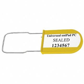 UNIVERSEAL Padlock Seals Yellow Acrylic PK50, 48RC06