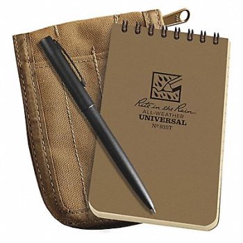 RITE IN THE RAIN Notebook Kit 50 Sheets Tan Cover 20lb, 48RE29