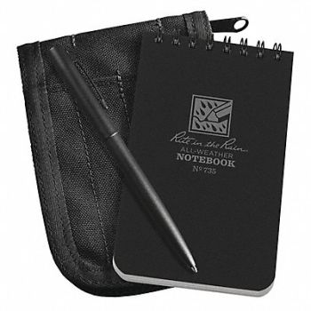 RITE IN THE RAIN Notebook Kit 3in x 5in Sheet Black Cover, 48RE30