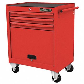 WESTWARD Rolling Tool Cabinet Red Light Duty, 48RJ73