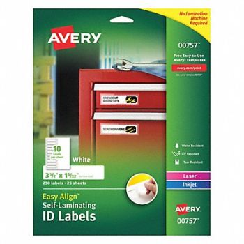 AVERY Lser/Inkjet Lbl 1-1/32 H 3-1/2 W PK250, 48RK11