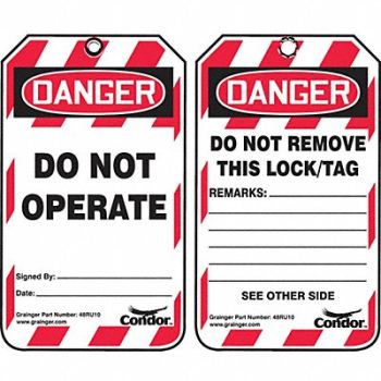 CONDOR Lockout Tag Danger Do Not Operate PK10, 48RU10