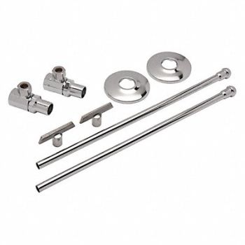 ZURN Supply Stop Chrome 1/2 in Pipe Dia., 48RX70