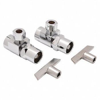 ZURN Angle Supply Stop Chrome 1/2 Inlet Size, 48RX88