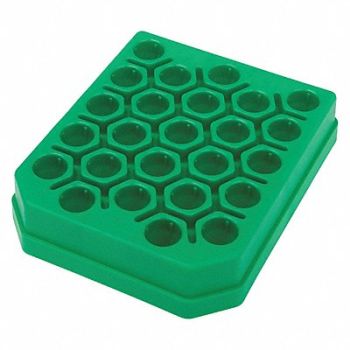 CELLTREAT Centrifuge Tube Rack Green 15cm L PK5, 48TD61