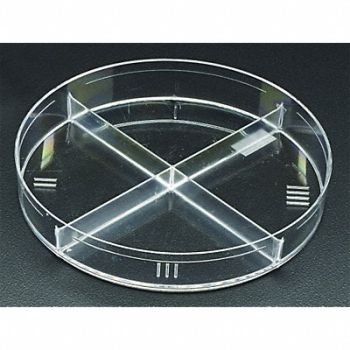 CELLTREAT Petri Dish Polystyrene 16mL 4 Well PK500, 48TD88