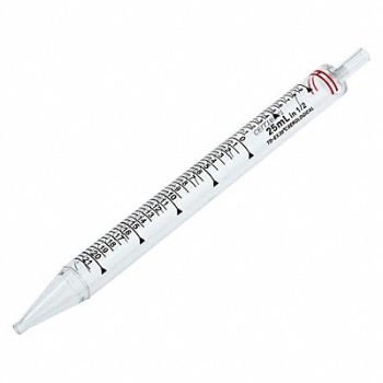 LAB SAFETY SUPPLY Pipette Plastic Class A 23.5 cm L PK100, 48TE23