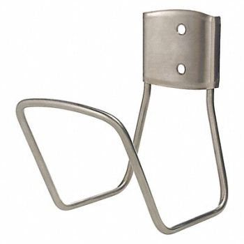 WESTWARD Garden Hose Hanger SS 5 1/4 in W Silver, 48PG06