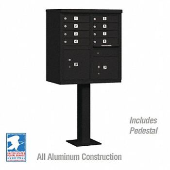SALSBURY INDUSTRIES Cluster Box Unit Black 10 Doors 18 in W, 48TJ61