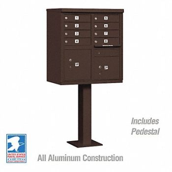 SALSBURY INDUSTRIES Cluster Box Unit Bronze 10 Doors 18in W, 48TJ62