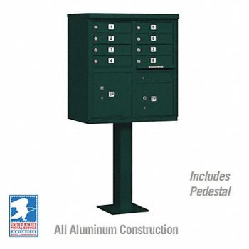 SALSBURY INDUSTRIES Cluster Box Unit Green 10 Doors 18 in W, 48TJ63