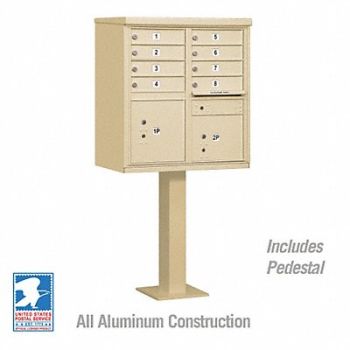 SALSBURY INDUSTRIES Cluster Box Unit Sandstone 10 Doors, 48TJ64