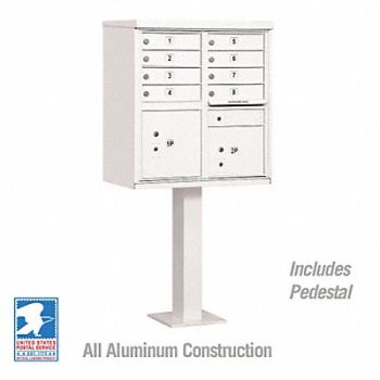 SALSBURY INDUSTRIES Cluster Box Unit White 10 Doors 18 in W, 48TJ65