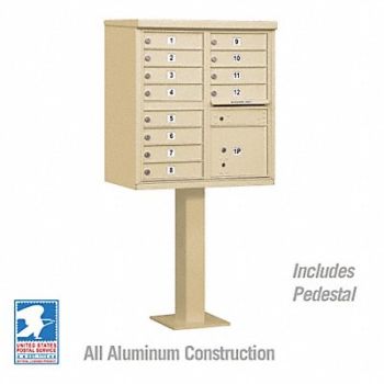 SALSBURY INDUSTRIES Cluster Box Unit Sandstone 13 Doors, 48TJ69