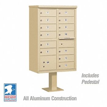 SALSBURY INDUSTRIES Cluster Box Unit Sandstone 14 Doors, 48TJ74
