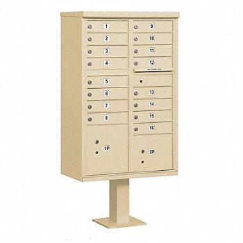 SALSBURY INDUSTRIES Cluster Box Unit Sandstone 18 Doors, 48TJ79