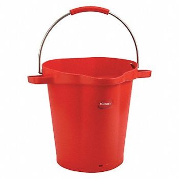 VIKAN J5101 Hygienic Bucket 5 1/4 gal Red, 48TP27