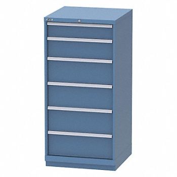 LISTA K3755 Mod Drawer Cab 60 H 6 Drawer Bright Blue, 48UR81