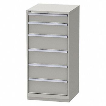 LISTA K3755 Mod Drawer Cab 60 H 6 Drawer Light Gray, 48UR83