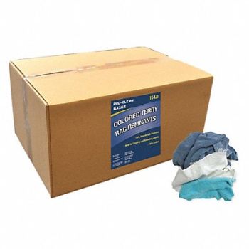 PROCLEAN BASICS Colored Terry Cloth Remnants 15 lb Box, 48UX90