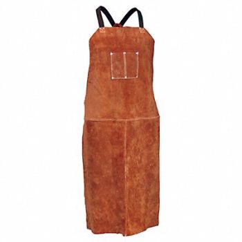 TILLMAN 24X42 Dk Brwn Lth Bib Apron, 48V584