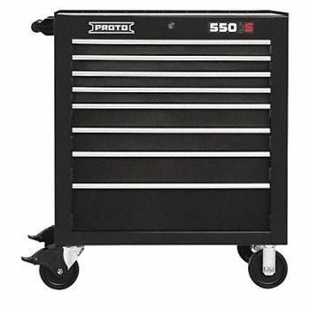 PROTO Rolling Cabinet Black 41 H 8 Drawers, 48VA07