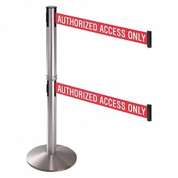 RETRACTA-BELT Barrier Post SS 3in. Belt W 10ft. Belt L, 48VH53