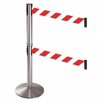 RETRACTA-BELT Barrier Post Red/White Belt 2 Belts, 48VH64