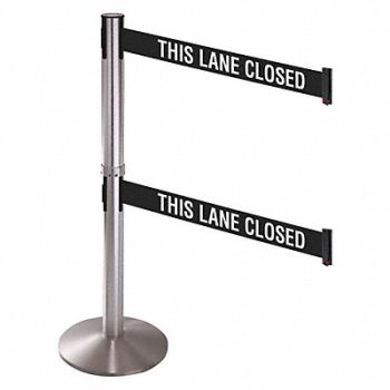 RETRACTA-BELT Barrier Post Black/White Belt 2 Belts, 48VH65