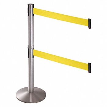 RETRACTA-BELT Barrier Post Yellow Belt 2 Belts, 48VH66