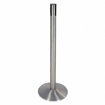 RETRACTA-BELT Belt Barrier Receiver Post Gray Aluminum, 48VH90