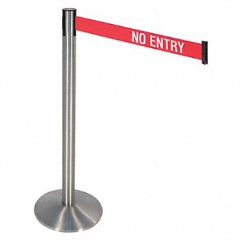 RETRACTA-BELT Barrier Post No Entry Cast Iron 40 in H, 48VJ03