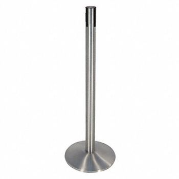 RETRACTA-BELT Belt Barrier Receiver Post Silver Sloped, 48VJ05