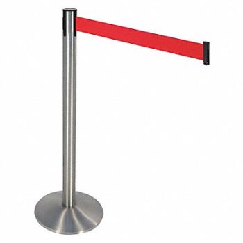 RETRACTA-BELT Barrier Post Red Belt 3in. Belt W w/Base, 48VJ06