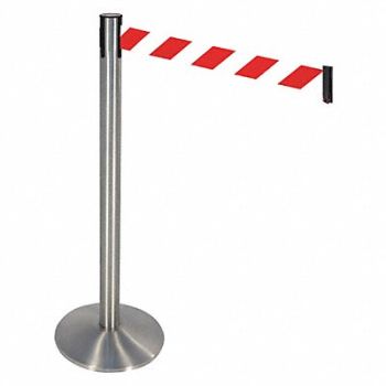 RETRACTA-BELT Barrier Post Red/White Belt 3 in Belt W, 48VJ07