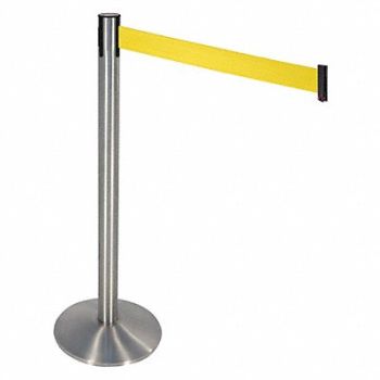 RETRACTA-BELT Barrier Post Yellow Belt 3 in Belt W, 48VJ09