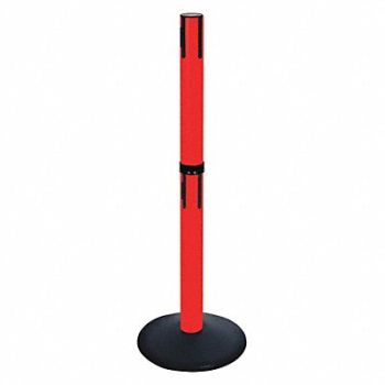 RETRACTA-BELT Belt Barrier Rcvr. Post Red Cast Iron, 48VJ47