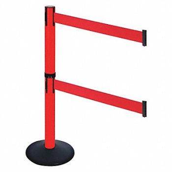 RETRACTA-BELT Barrier Post Red Belt 2 Belts 40 in H, 48VJ48