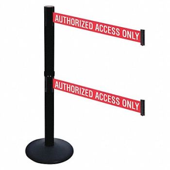 RETRACTA-BELT Barrier Post PVC Post Sloped 2 Belts, 48VJ52