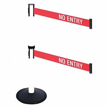 RETRACTA-BELT Barrier Post PVC Post 10 ft Belt L, 48VJ73