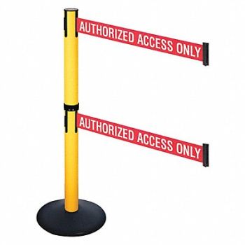 RETRACTA-BELT Barrier Post 40in. H Red/White Belt Text, 48VJ80