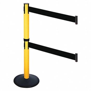 RETRACTA-BELT Barrier Post Black Belt 10 ft Belt L, 48VJ81