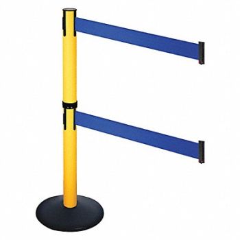 RETRACTA-BELT Barrier Post PVC Post Blue Belt 40 in H, 48VJ82