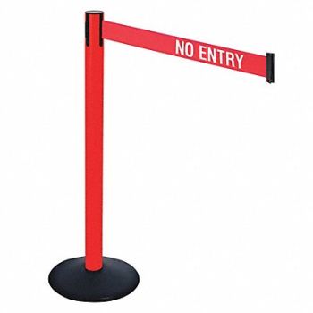 RETRACTA-BELT Barrier Post 40in. H Red/White Belt Text, 48VK58